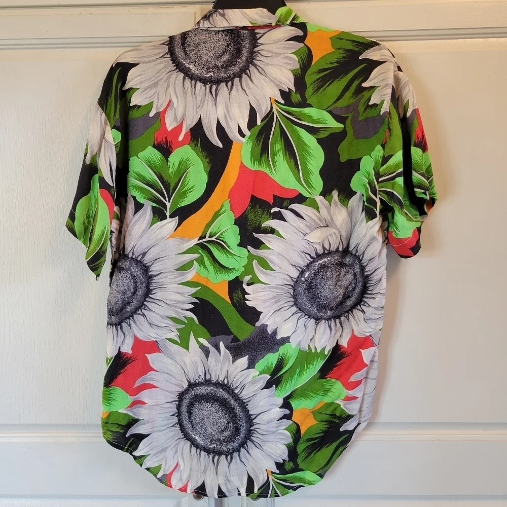 Vintage 'The Hawaiian Shirt' Sunflower Print Button Up Short Sleeve Shirt